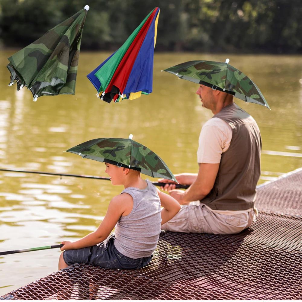 접이식 모자 우산 낚시 하이킹 모자, 캠핑 모자, 야외 낚시 차양 모자, 해변 모자, 55cm